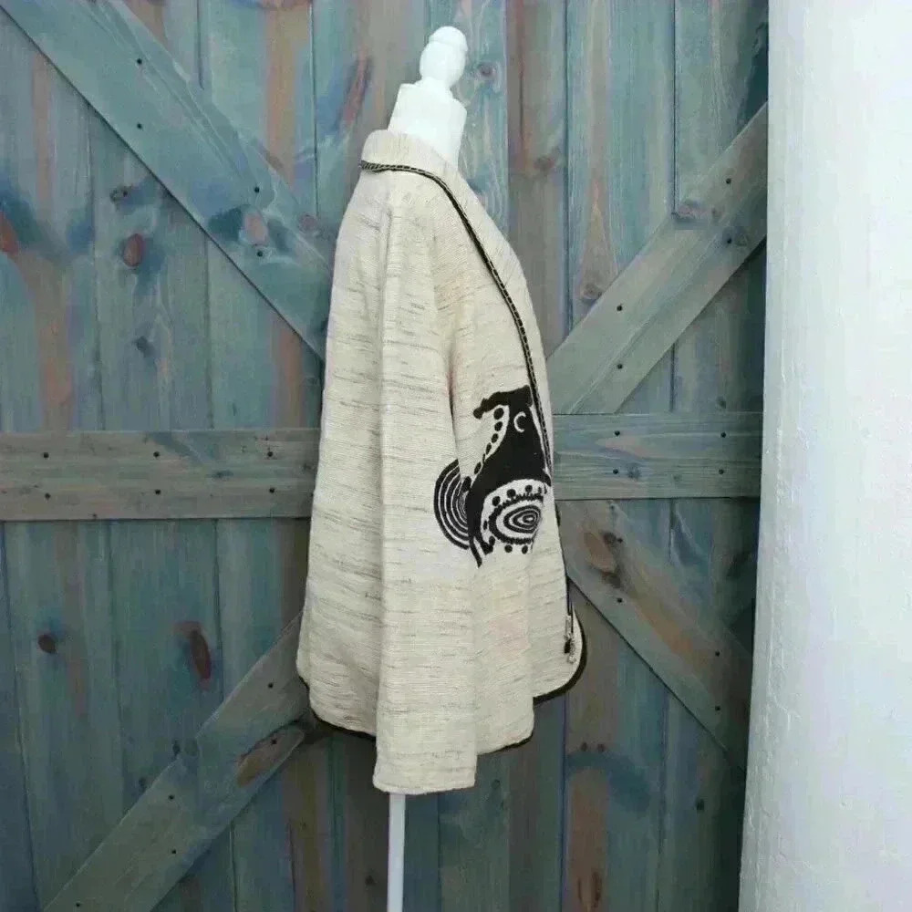 Vintage Southwest Tapestry Jacket Size Large Cotton Linen Blazer Burning Man - Picture 5 of 11